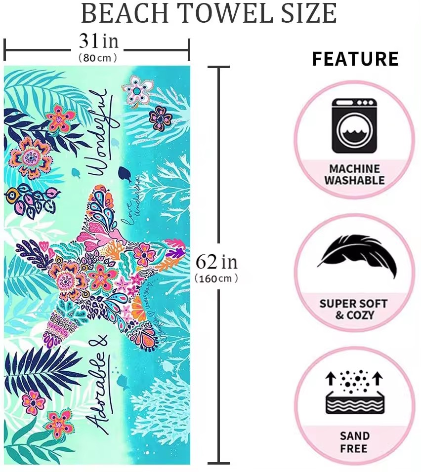Beach towel size