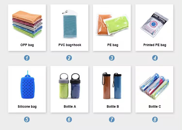 microfiber ice cooling towel package