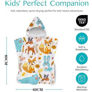 hooded kids beach towel